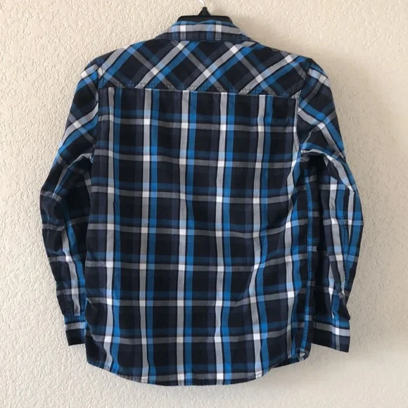 Boys - Button Down Plaid Shirt - Picture 2 of 2